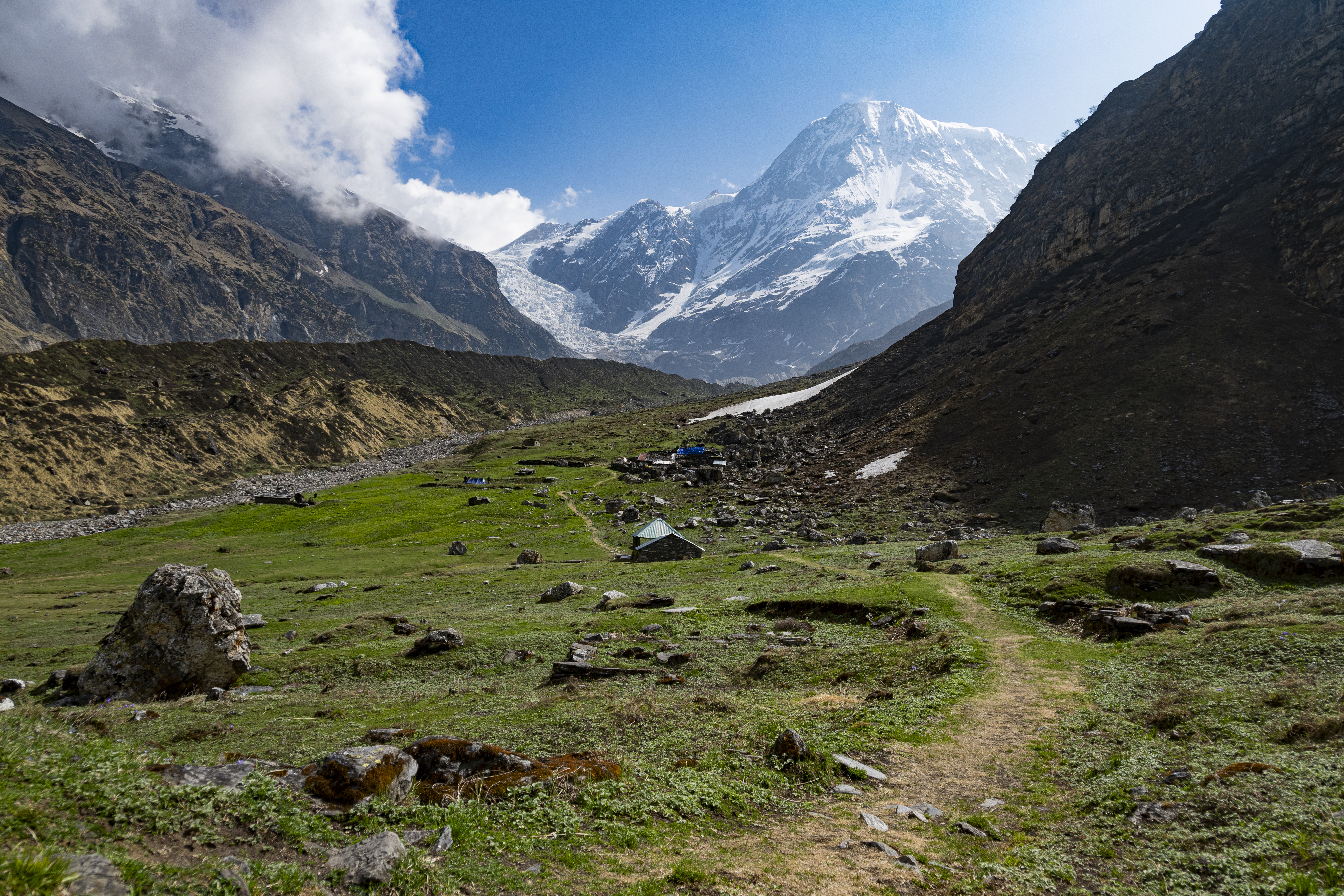 Pindari Glacier trek trail in the Himalayas